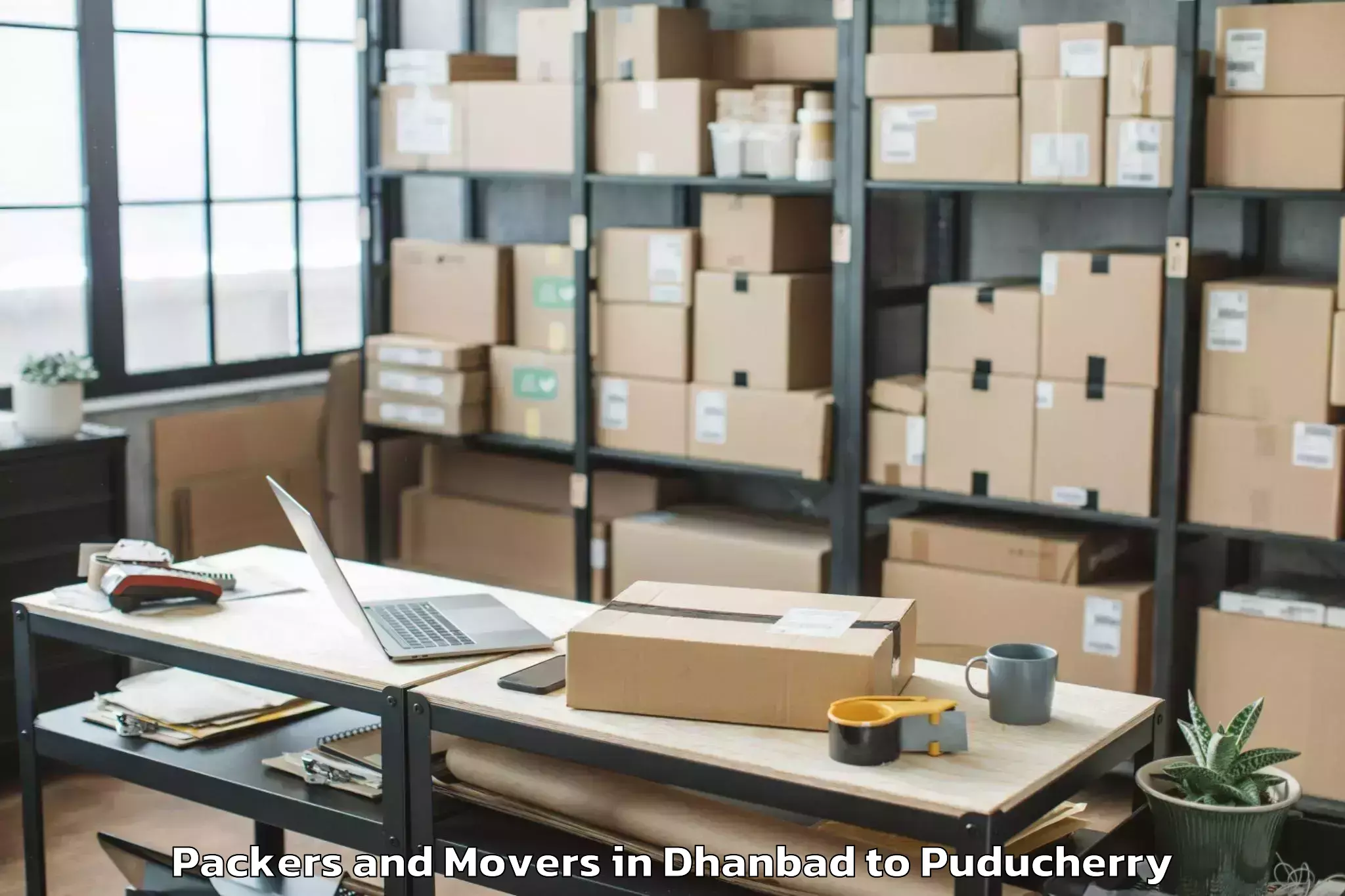 Trusted Dhanbad to Sri Balaji Vidyapeeth Puducher Packers And Movers